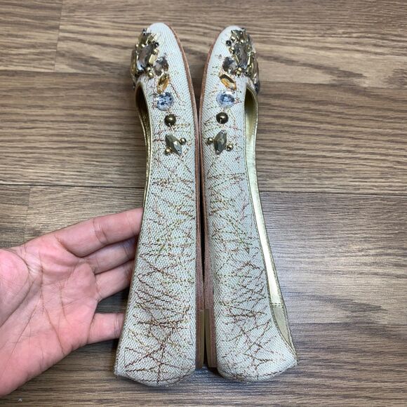 Coach Denisse Womens Shoe 7.5 B  Slip On Ballet Flat Rhinestones Round Toe - Picture 2 of 10